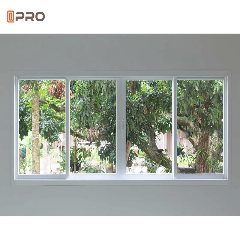 Tinted Glass Window Tempered Glass Section Aluminum Frame Sliding Glass Window