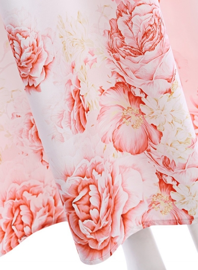 Elegant V Neck Sleeveless Floral Printed Maxi Bohemian Woman Dress