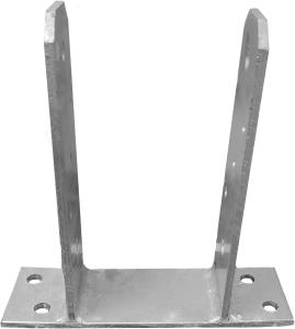 China T Type Foot Shaped Steel Concrete Fence Post Anchors Galvanised 100 X 200 X 50mm wholesale