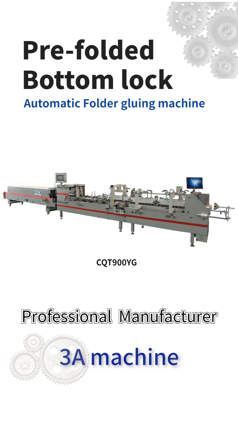 CQT 900YG-2 Pre-folded Bottom Lock Double Pieces Auto Corrugated Board Folder Gluer Flexo Folder Gluer Machine