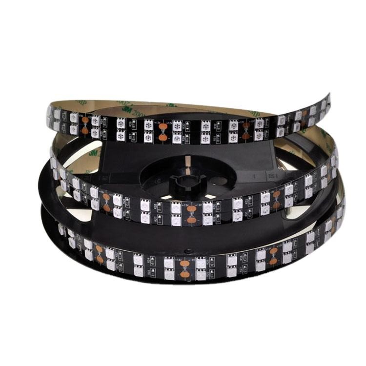 12V Black PCB Double Row 5050 LED Strip 60LEDs/M 120LED/M DC12V