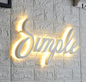 China 12V Backlit LED Stainless Steel Letters for Shop Office Mall Acrylic Metal Signboard wholesale