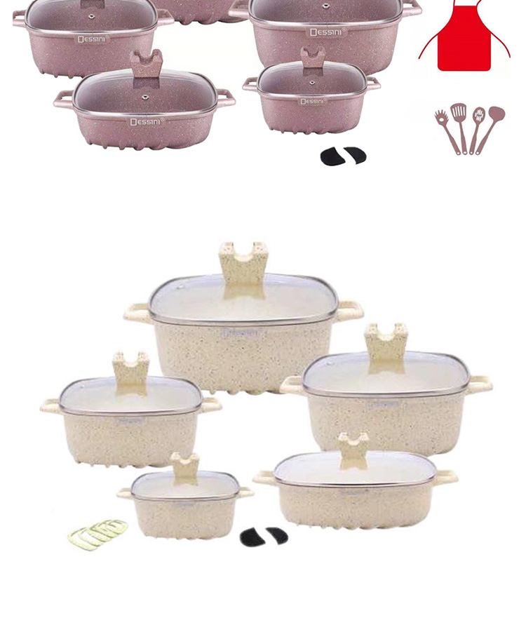 Brand New Design 22Pcs White Kitchen Ware Set Aluminum Nonstick Cookware Cooking Pot Sets