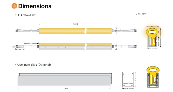 Custom Side Bend LED Strip With Wide Angle Illumination IP65 Waterproof Dustproof Flex Led Strips
