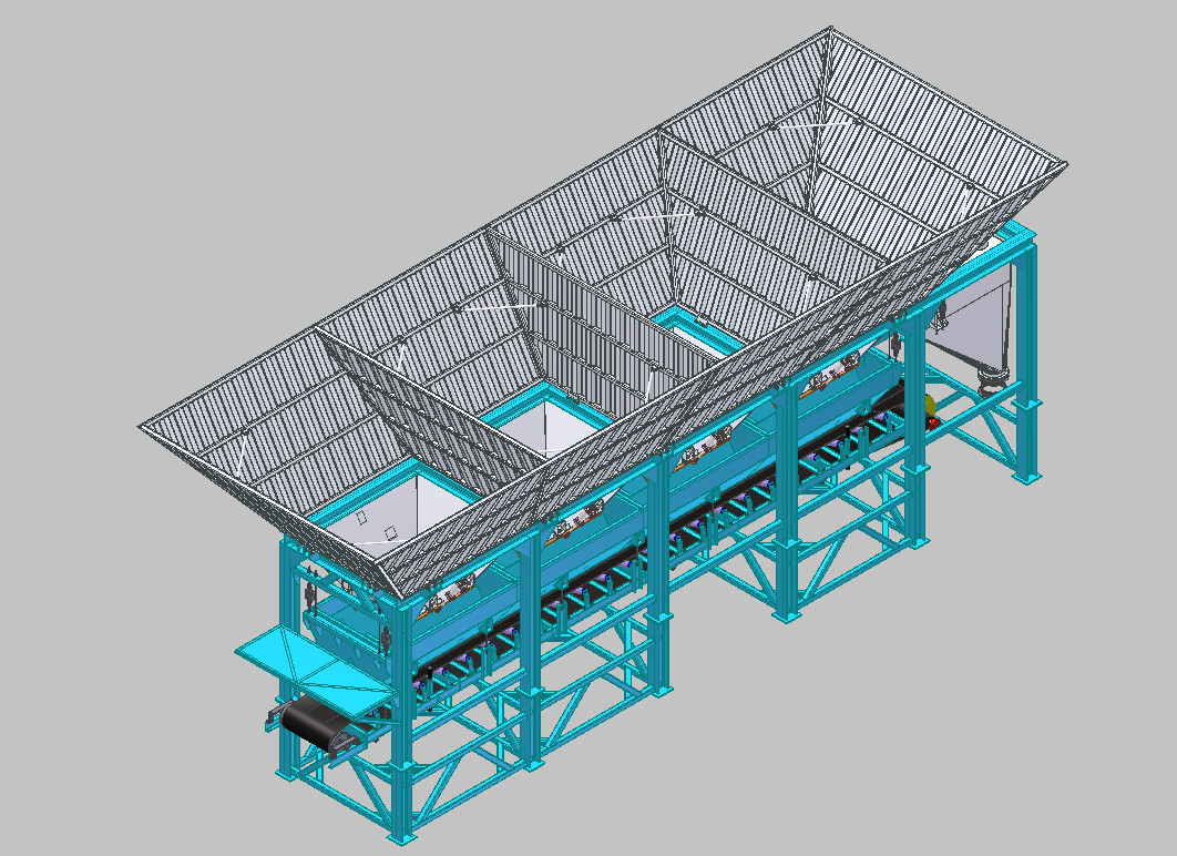 Small Dry Mix Concrete Batching Plant 20 Ton Aggregate Weighing System