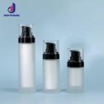 Skincare Cream Pump Bottle Transparent Round PET Bottles With Cap