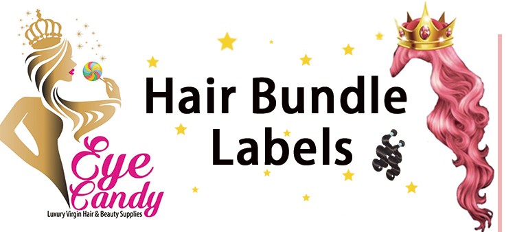 Custom High Adhesive Hair Bundle Labels Waterproof For Hair Extension