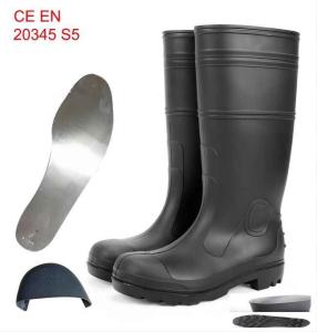 China Rubber S5 Industrial Safety Gumboots Pvc Gum Boot Anti Smash wholesale