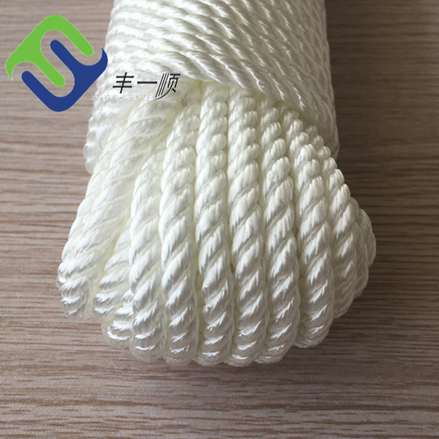 Polyamide Boat Sailing Rope 3 Strand Twisted Soft Nylon Rope 10mm