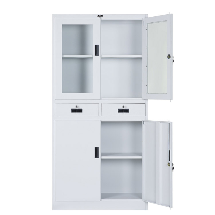 OEM Color Waterproof Fireproof Metal File Cabinet With Glass Door Style