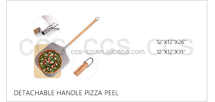 Aluminum Blade Detachable Wooden Handle Pizza Oven Shovel 83cm Pizza Shovel Square Aluminum Pizza Peel