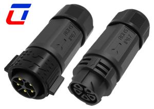 China 5 Pin Waterproof Cable Connector Male Female Round Outdoor Power Connector 300V wholesale