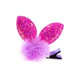 Bulk Childrens Hair Accessories Organiser Shiny Rabbit Ears Lace Hair Ball Clip