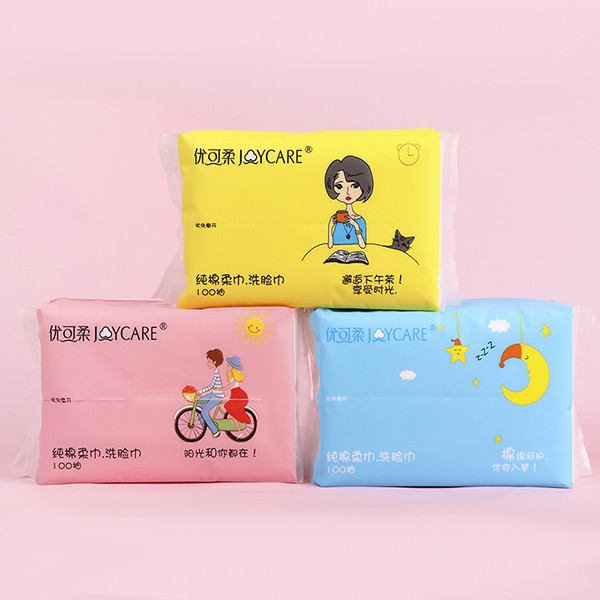 Non - Woven 100% Pure Cotton Tissue Paper 15*20cm Size 100 Pcs / Bag