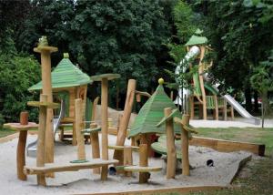 China Natural Wood Playground Structures Slide Residential Outdoor Playset wholesale