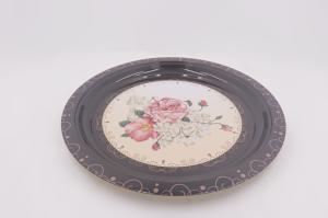 China 45cm Round Dinner Plates Flower Series Pattern Vegetable Fruit Dish wholesale
