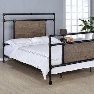 China Modern Single Layer Black Pipe Frame ODM Metal Iron Bed Industrial wholesale
