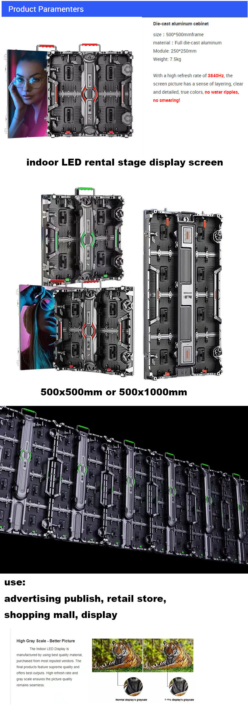 P2.6 P2.97 P3.91 Digital Advertising LED Display Concert Stage Screen