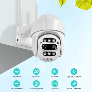 China 8MP IP Wireless CCTV Security Camera Durable Dual Lens For Outdoor wholesale