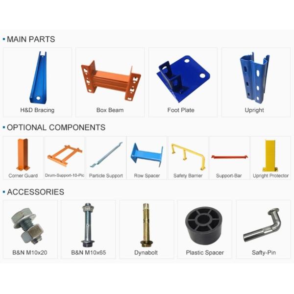 Adjustable Heavy Duty Industrial Pallet Racking Metal Storage Rack TUV ISO Approved