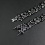 Hot Sale 13.5mm Gunmetal Cuban Chain Necklace For Men Women Hip Hop Rapper