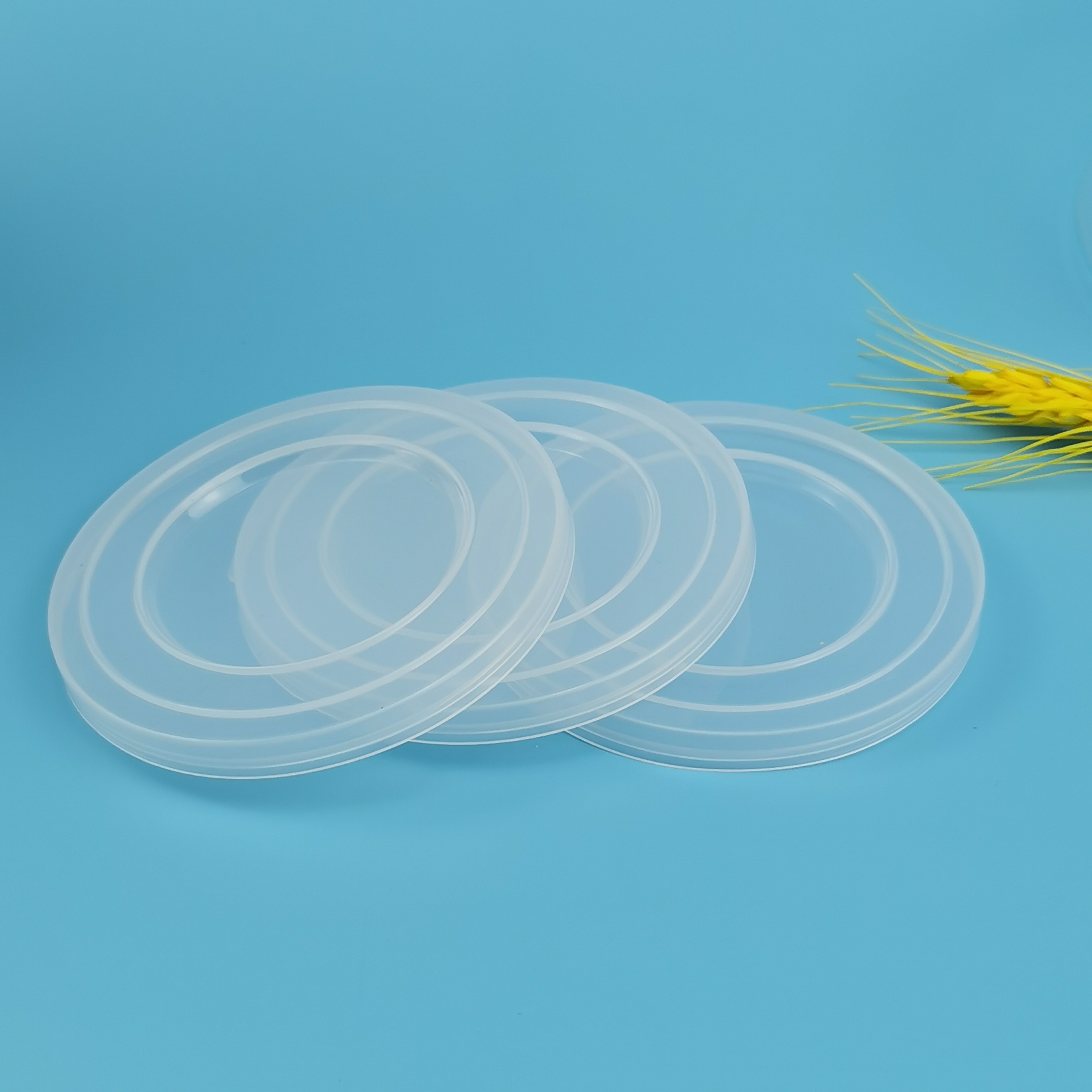 99mm Transparent Flat Dome Paper Can PE Plastic Lids