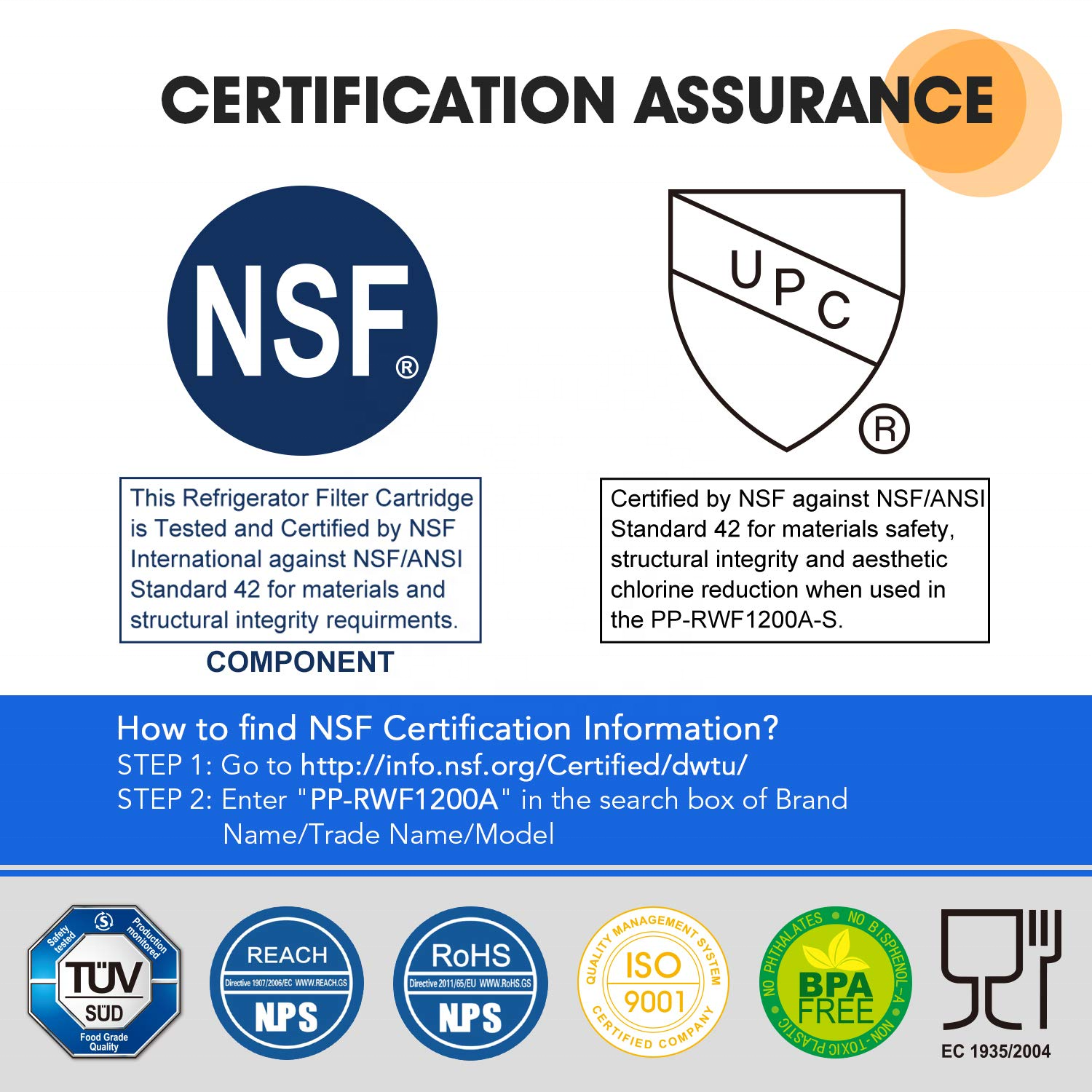 0V NSF42 DA29-00003F Chlorine Carbon Refrigerator Water Filter Cartridge Replacement