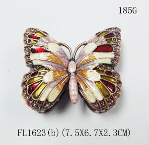 China Meatl Butterfly Trinket Box Butterfly Pewter Jewelry Boxes wholesale