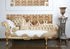 China Luxury Bedroom Furniture European Style Wood Carved Chaise Lounge wholesale
