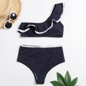 China Tiered Layer Tie a Knot Front Top With Low waist Bikini swimsuit high cut wholesale