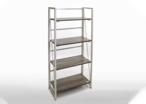 China BSCI 4 Tiers Folding Wooden Bookcase With 40KG Capacity wholesale