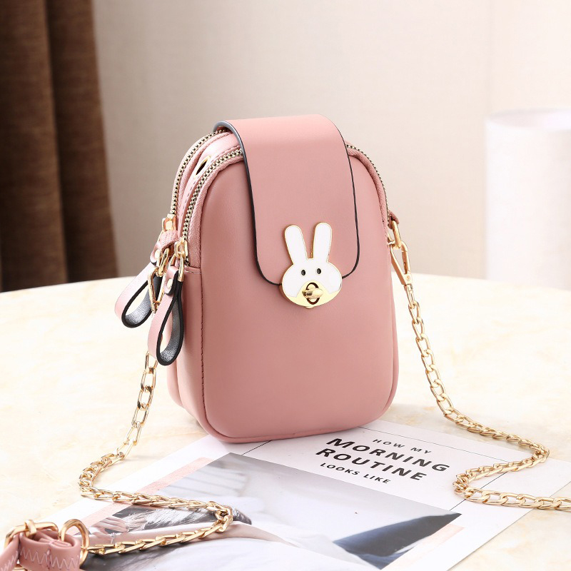 2024 Phone Women Leather Bag Lady Style with Crossbody Design and Pearl Tassel Detail