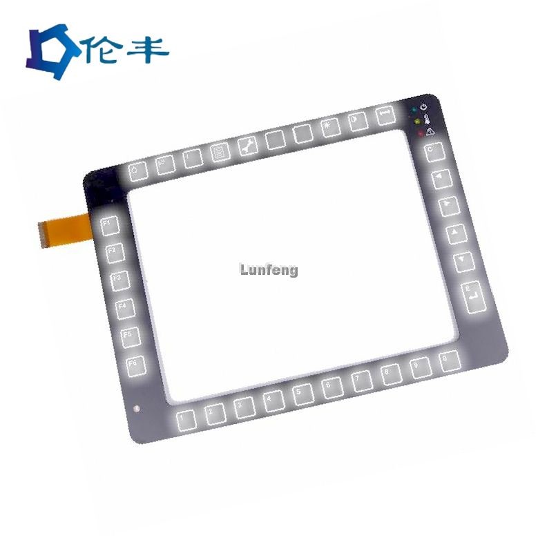 FPC Circuit Capacitive Membrane Keypad Switch Overlay 3M467 Adhesive