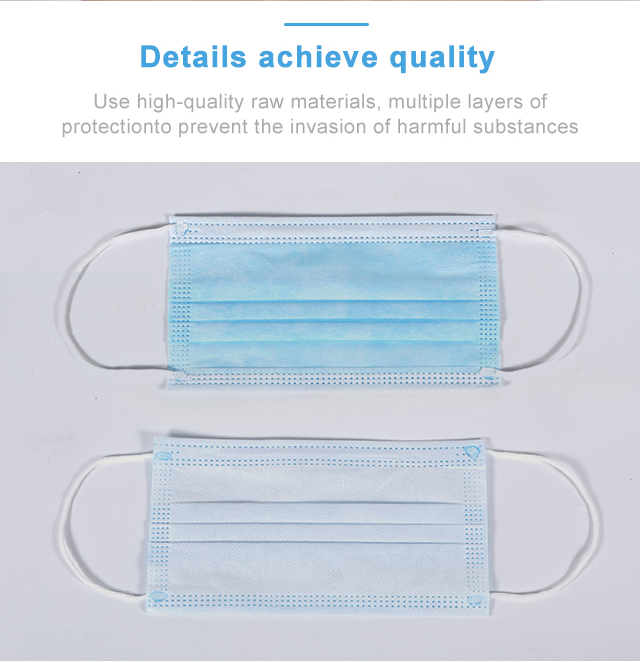 3 layer disposable face mask medical faces mask with earloops