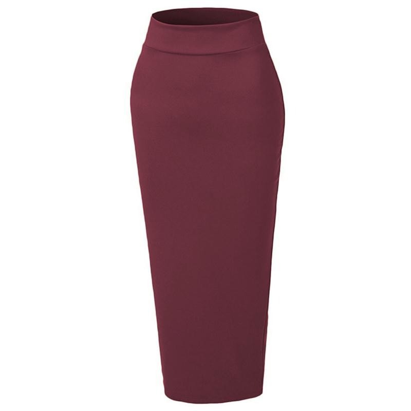 Newest Design Women Midi Bodycon Skirt High Waist Plaid Lady Offe Lady Skirt Formal Skirt
