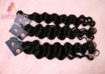 Natural Color Virgin Indian Hair / Malaysian Wave Hair Bundles Cuticle Aligned