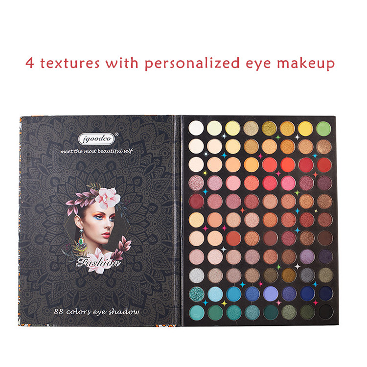 88C Colors Makeup Eyeshadow Palette Shimmer Glitter Mineral Pigmented