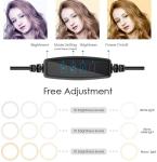 Selfie Ring Light with Stand, Phone Holder for Makeup Live Stream Video