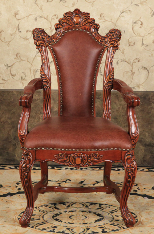OEM Design Oval Round Back Royal Throne Chair Oil Paint Surface