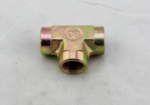 China Steel BSP Female Tee Hydraulic Tube Fittings , Hydraulic Hose Adapter Fittings wholesale