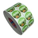 Round Plastic Synthetic Paper Vinyl Adhesive Sticker Roll Waterproof Custom