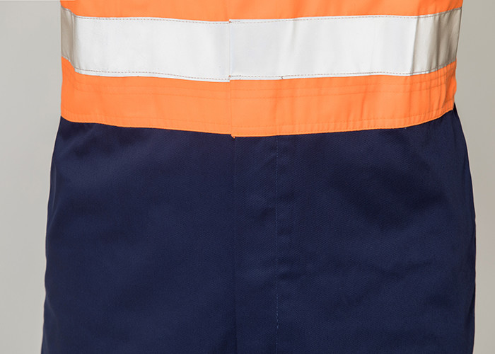 Double Stitching Safety Work Clothes High Visable Orange Jacket Bib Pants Suit