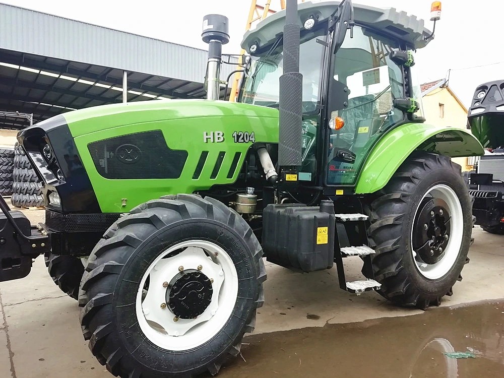 Four Wheel Agricultural Farm Tractor With Front End Loader And Digger Tractor