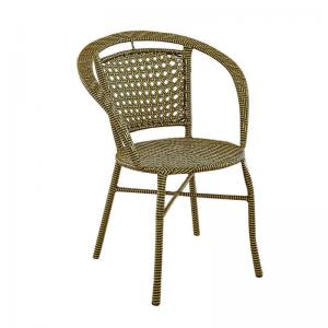 China 45cm Depth 64cm Width Cane Outdoor Chairs With Plastic Weaving Flower on sale