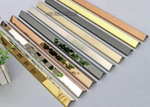 China Mirror Color 1x1 Brushed Stainless Steel Metal Wall Angle Corner Protectors on sale