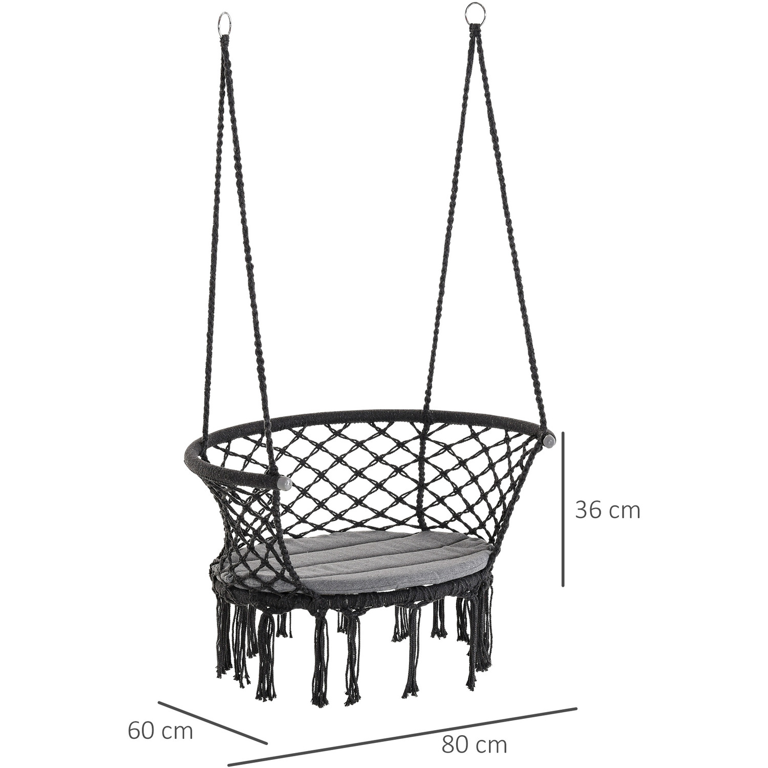 Outdoor Furniture Macrame Cotton Rope Hammock Chair Swings for Indoor and Outdoor
