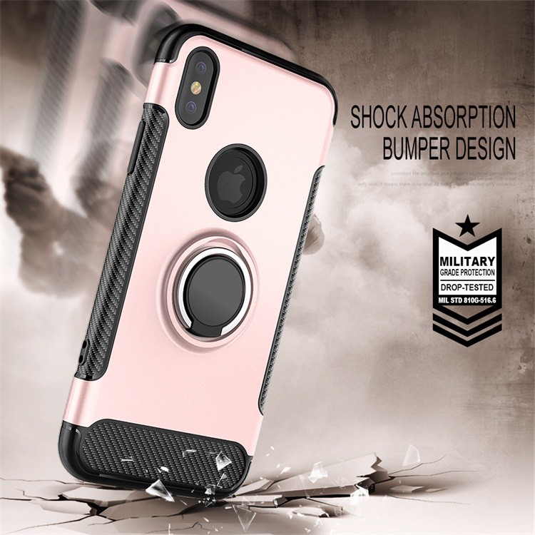 Ring Magnetic Armor bracket shatter-resistant Gold Silver Red Case For IphoneXS MAX 6.5'' Iphone8 Iphone7 Iphone6 Cover