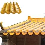 Traditional Terracotta Chinese Temple Roof Tile 180*180mm Flat Tile Ceramic