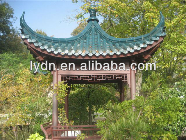 Dark Green Asian Style Roof Tiles Perfect for Antique Building Materials in Garden Buildings