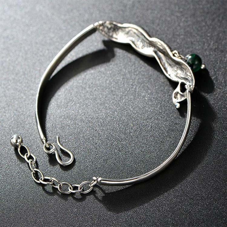 925 Sterling Silver Bangle Bracelet with Colorful Enamel Phoenix Charm (B6050601)